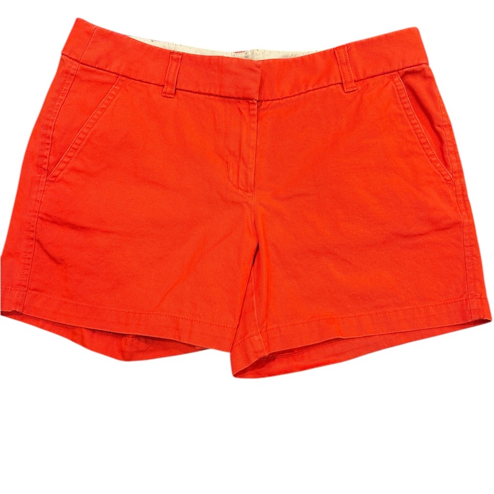 J. Crew Women’s Cotton Shorts in red/orange.